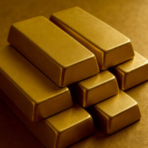 small stack of plain gold bars 