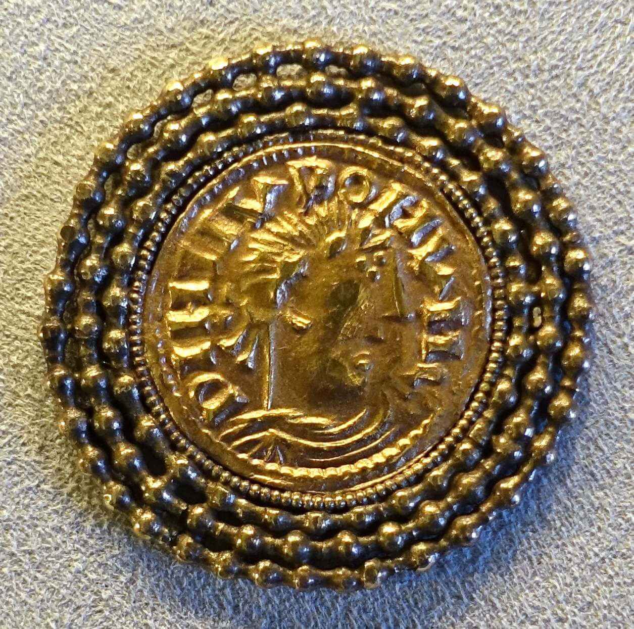 Counterfeit after Louis the Pious solidus, 9th century AD